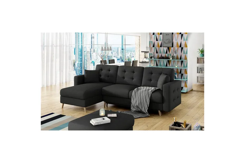 Sektionssoffa Eltap Asgard L 248x93x162 cm - Sawana 14, Svart - Möbler - Vardagsrum - Soffor - Divansoffa & schäslong