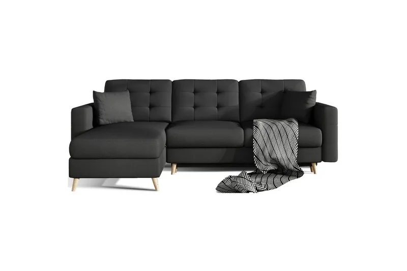 Sektionssoffa Eltap Asgard L 248x93x162 cm - Sawana 14, Svart - Möbler - Vardagsrum - Soffor - Divansoffa & schäslong