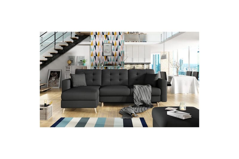 Sektionssoffa Eltap Asgard L 248x93x162 cm - Sawana 14, Svart - Möbler - Vardagsrum - Soffor - Divansoffa & schäslong