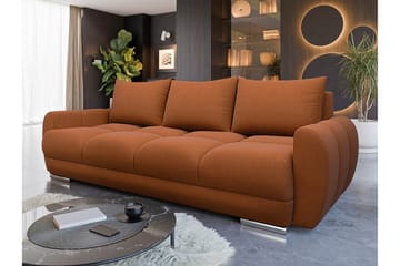 Simerly 3-sits Bäddbar Soffa 234 cm med Förvaring i Plysch - Orange - Möbler - Vardagsrum - Soffor - 3-sits soffor