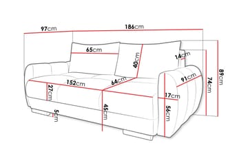 Simerly 3-sits Soffa 186 cm i Bouclé - Terrakotta - Möbler - Vardagsrum - Soffor - 3-sits soffor