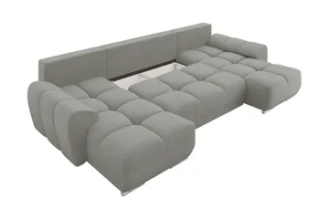 Simerly Bäddsoffa Dubbeldivan 4-sits - Grå - Möbler - Vardagsrum - Bäddsoffor - U bäddsoffa