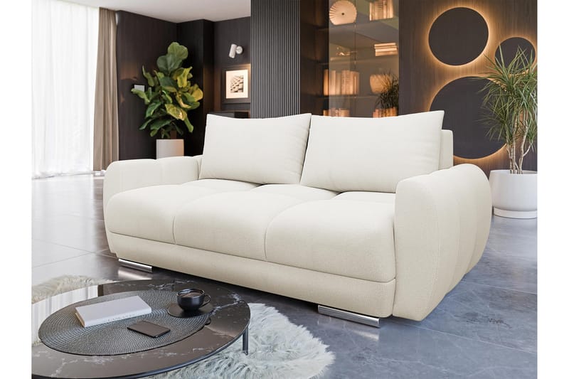 Simerly Soffa 3-sits i Plysch - Ljusgrå - Möbler - Vardagsrum - Soffor - 3-sits soffor