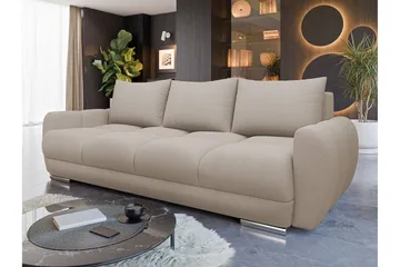 Simerly Soffa 3-sits i Plysch - Beige - Möbler - Vardagsrum - Soffor - 3-sits soffor