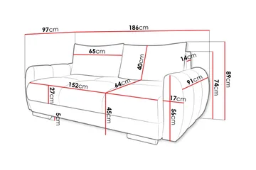 Simerly Soffa 3-sits - Svart - Möbler - Vardagsrum - Soffor - 3-sits soffor
