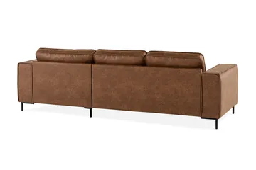 Akron 2-sits Soffa med Divan Höger Bondedläder - Brun - Möbler - Vardagsrum - Soffor - Skinnsoffor