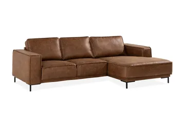 Akron 2-sits Soffa med Divan Höger Bondedläder - Brun - Möbler - Vardagsrum - Soffor - Skinnsoffor