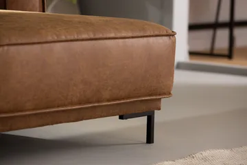Akron 2-sits Soffa med Divan Höger Bondedläder - Brun - Möbler - Vardagsrum - Soffor - Skinnsoffor