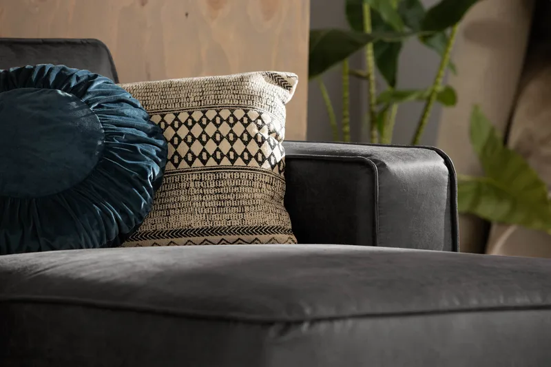 Akron 2-sits Soffa med Divan Höger Bondedläder - Mörkgrå - Möbler - Vardagsrum - Soffor - Skinnsoffor