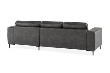 Akron 2-sits Soffa med Divan Höger Bondedläder - Mörkgrå - Möbler - Vardagsrum - Soffor - Divansoffa & schäslong