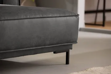 Akron 2-sits Soffa med Divan Höger Bondedläder - Mörkgrå - Möbler - Vardagsrum - Soffor - Divansoffa & schäslong