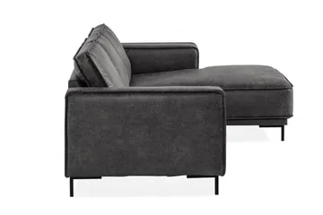 Akron 2-sits Soffa med Divan Höger Bondedläder - Mörkgrå - Möbler - Vardagsrum - Soffor - Divansoffa & schäslong