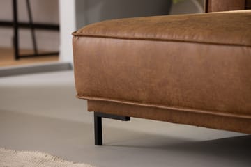 Akron 2-sits Soffa med Divan Vänster Bondedläder - Brun - Möbler - Vardagsrum - Soffor - Skinnsoffor