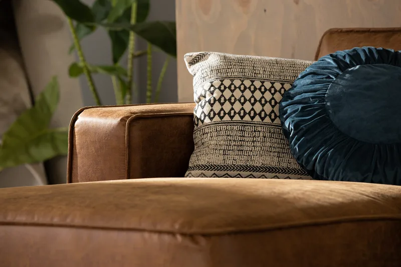 Akron 2-sits Soffa med Divan Vänster Bondedläder - Brun - Möbler - Vardagsrum - Soffor - Skinnsoffor