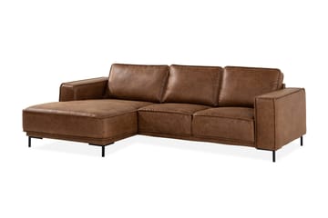 Akron 2-sits Soffa med Divan Vänster Bondedläder - Brun - Möbler - Vardagsrum - Soffor - Skinnsoffor
