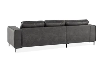 Akron 2-sits Soffa med Divan Vänster Bondedläder - Mörkgrå - Möbler - Vardagsrum - Soffor - Skinnsoffor