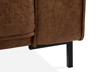 Akron 2,5-sits Soffa med Schäslong Höger läder - Brun - Möbler - Vardagsrum - Soffor - Skinnsoffor