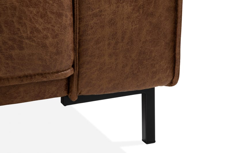 Akron 2,5-sits Soffa med Schäslong Höger läder - Brun - Möbler - Vardagsrum - Soffor - Skinnsoffor