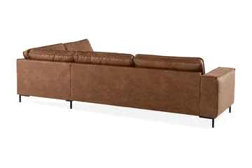 Akron 2,5-sits Soffa med Schäslong Höger läder - Brun - Möbler - Vardagsrum - Soffor - Skinnsoffor