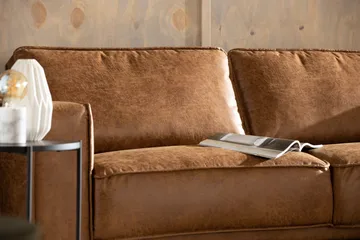 Akron 2,5-sits Soffa med Schäslong Höger läder - Brun - Möbler - Vardagsrum - Soffor - Skinnsoffor