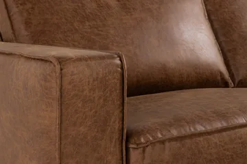 Akron 2,5-sits Soffa med Schäslong Höger läder - Brun - Möbler - Vardagsrum - Soffor - Skinnsoffor