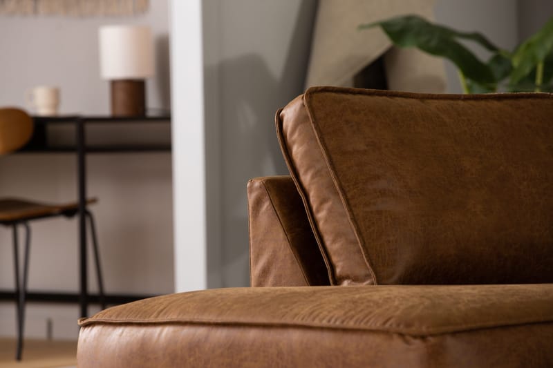 Akron 2,5-sits Soffa med Schäslong Vänster Bondedläder - Brun - Möbler - Vardagsrum - Soffor - Skinnsoffor