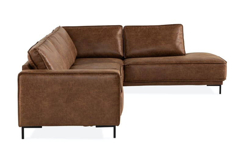 Akron 2,5-sits Soffa med Schäslong Vänster Bondedläder - Brun - Möbler - Vardagsrum - Soffor - Skinnsoffor