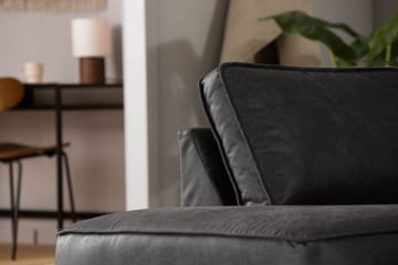 Akron 2,5-sits Soffa med Schäslong Vänster Bondedläder - Mörkgrå - Möbler - Vardagsrum - Soffor - Skinnsoffor