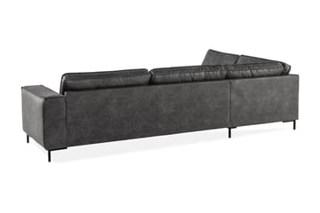 Akron 2,5-sits Soffa med Schäslong Vänster Bondedläder - Mörkgrå - Möbler - Vardagsrum - Soffor - Skinnsoffor