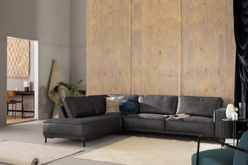 Akron 2,5-sits Soffa med Schäslong Vänster Bondedläder - Mörkgrå - Möbler - Vardagsrum - Soffor - Skinnsoffor
