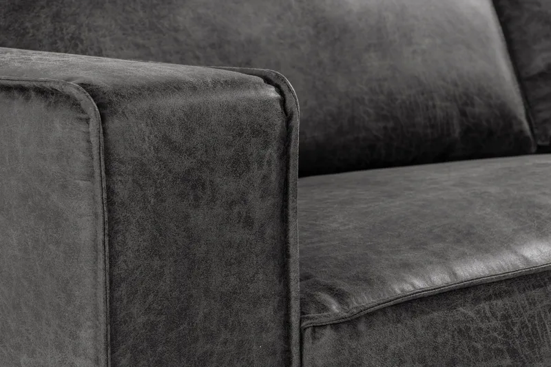 Akron 3-sits Soffa Bondedläder - Mörkgrå - Möbler - Vardagsrum - Soffor - Skinnsoffor