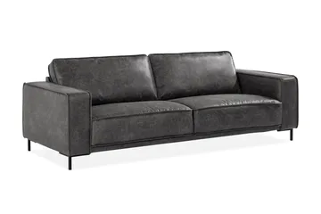 Akron 3-sits Soffa Bondedläder - Mörkgrå - Möbler - Vardagsrum - Soffor - Skinnsoffor