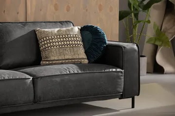 Akron 3-sits Soffa Bondedläder - Mörkgrå - Möbler - Vardagsrum - Soffor - Skinnsoffor