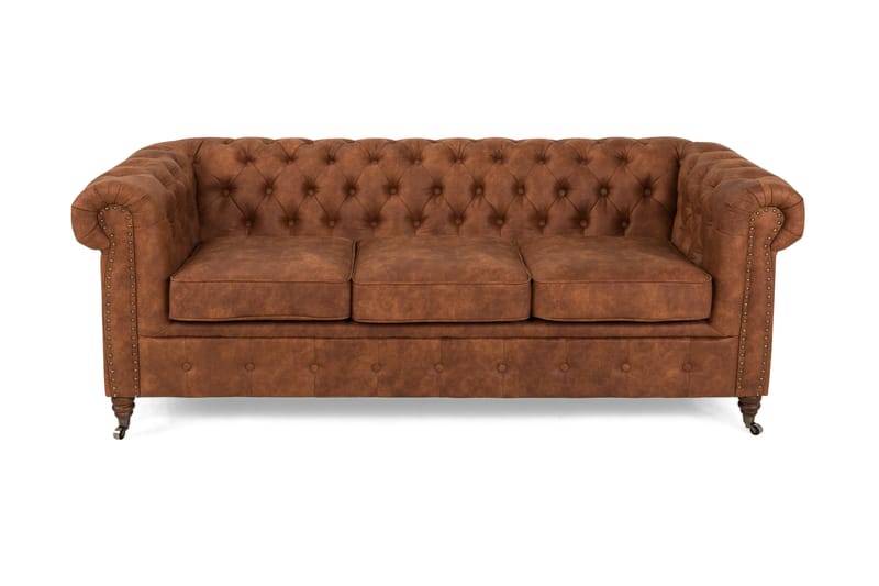 CHESTERFIELD LUX 3-sits Soffa Cognac - Skinnsoffor - 3-sits soffor - chesterfield soffor