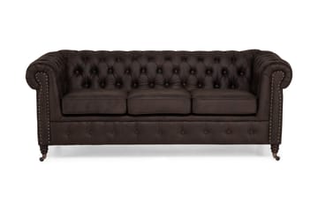 CHESTERFIELD LUX 3-sits Soffa Mörkbrun