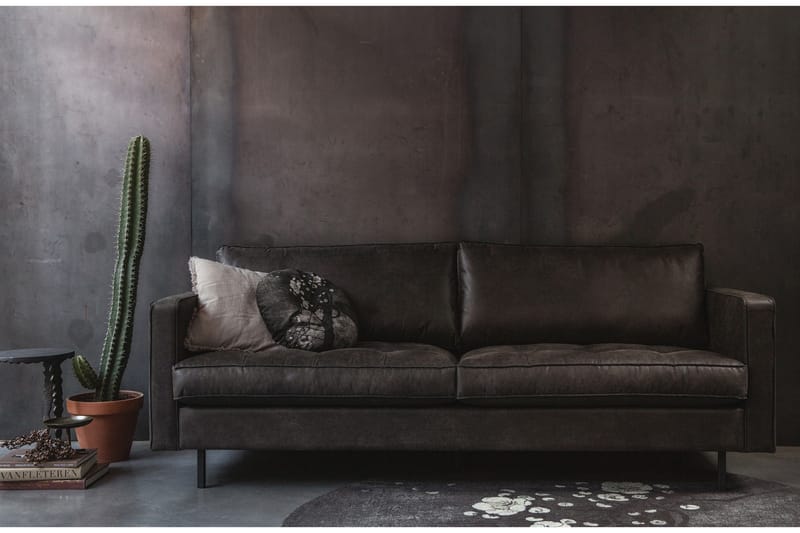 DIXON 2,5-sits Soffa Svart - Möbler - Vardagsrum - Soffor - Skinnsoffor