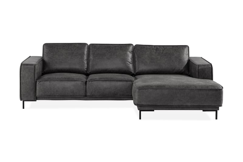 EMRIK 2-sits Soffa med Divan Höger Bonded Leather - Skinnsoffor - Divansoffa & schäslong