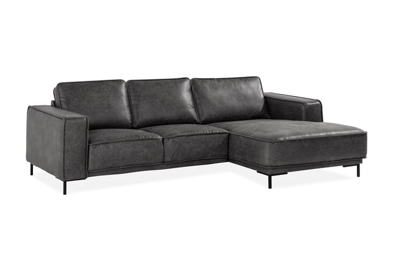 EMRIK 2-sits Soffa med Divan Höger Bonded Leather - Möbler - Vardagsrum - Soffor - Skinnsoffor