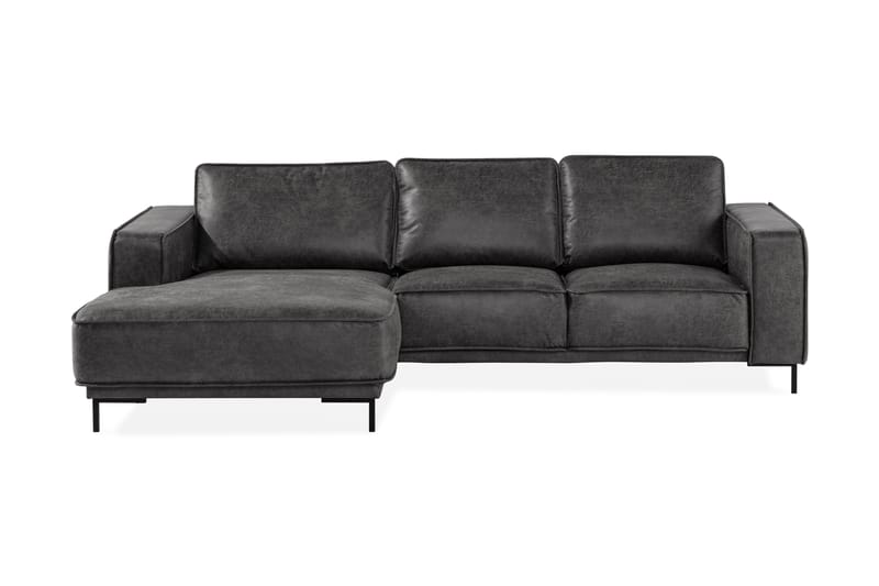 EMRIK 2-sits Soffa med Divan Vänster Bonded Leather - Skinnsoffor - Divansoffa & schäslong