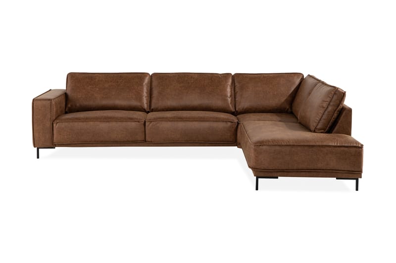 EMRIK 2,5-sits Soffa med Schäslong Höger Bonded Leather - Skinnsoffor - Divansoffa & schäslong