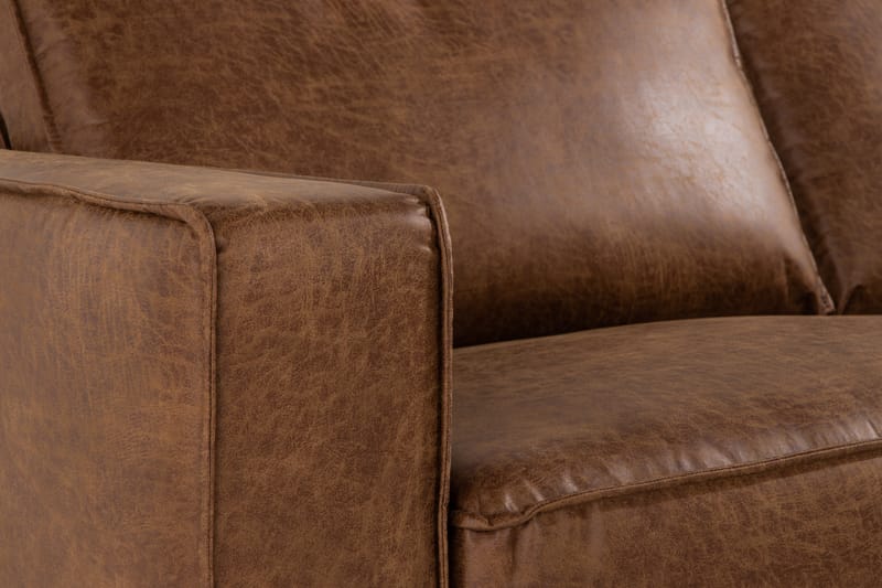 EMRIK 2,5-sits Soffa med Schäslong Höger Bonded Leather - Möbler - Vardagsrum - Soffor - Skinnsoffor