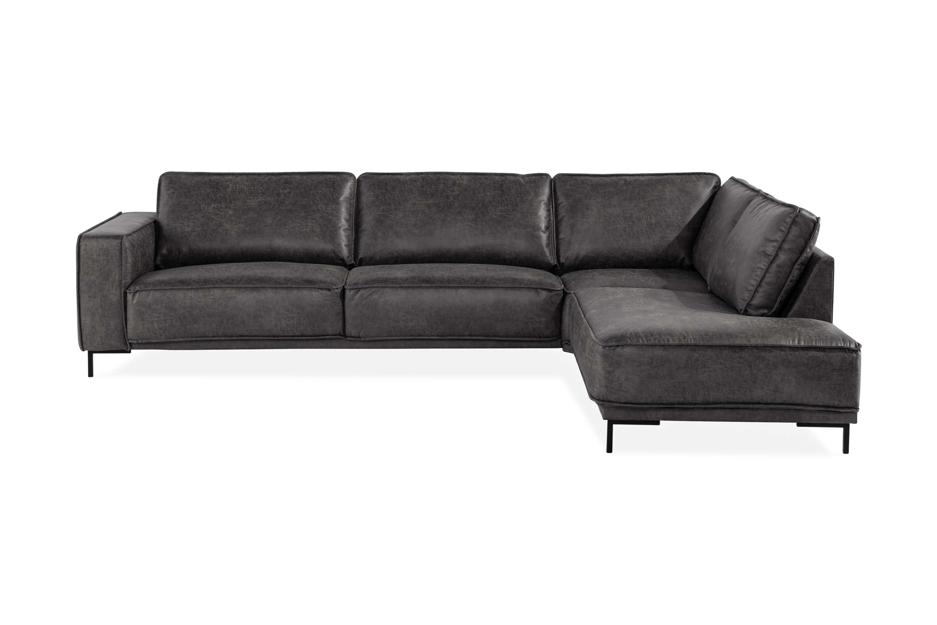 emrik 2,5-sits soffa med schäslong höger bonded leather -