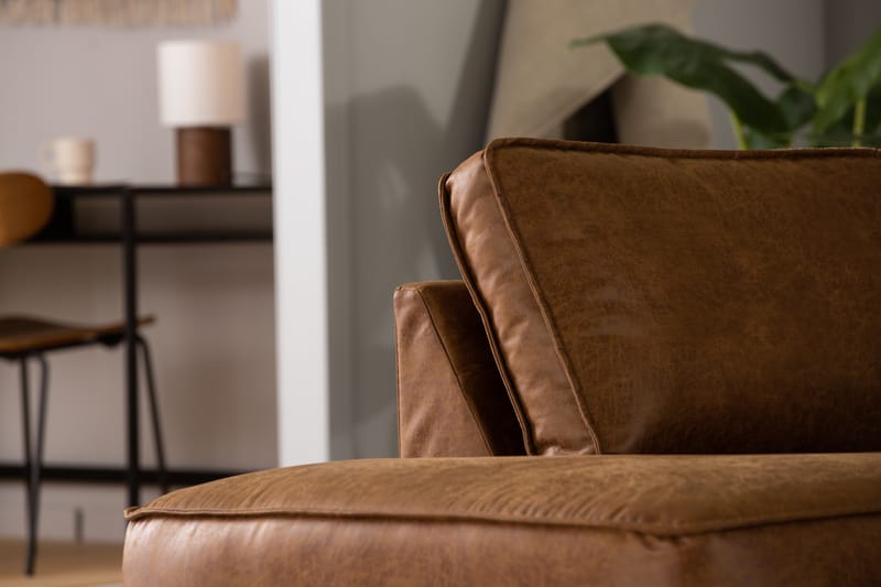 EMRIK 2,5-sits Soffa med Schäslong Vänster Bonded Leather - Möbler - Vardagsrum - Soffor - Skinnsoffor