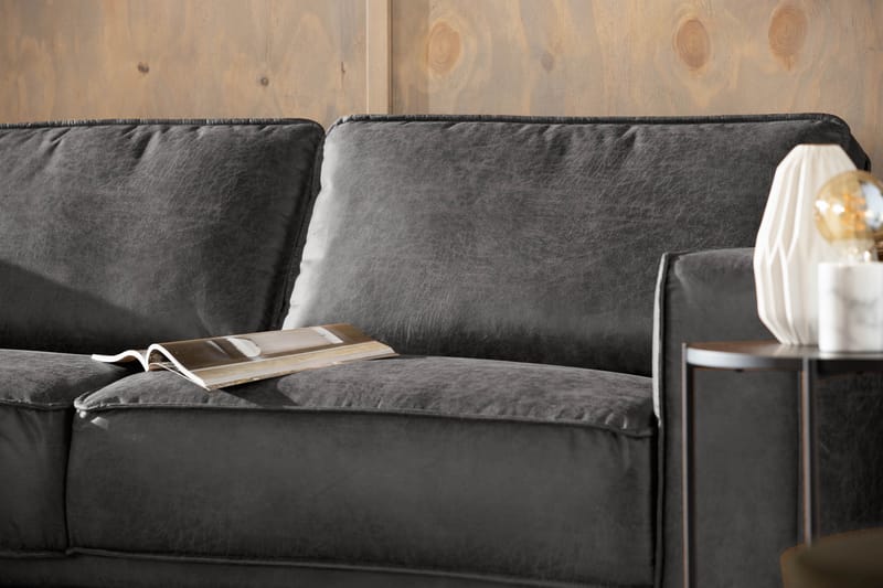 EMRIK 2,5-sits Soffa med Schäslong Vänster Bonded Leather - Möbler - Vardagsrum - Soffor - Skinnsoffor