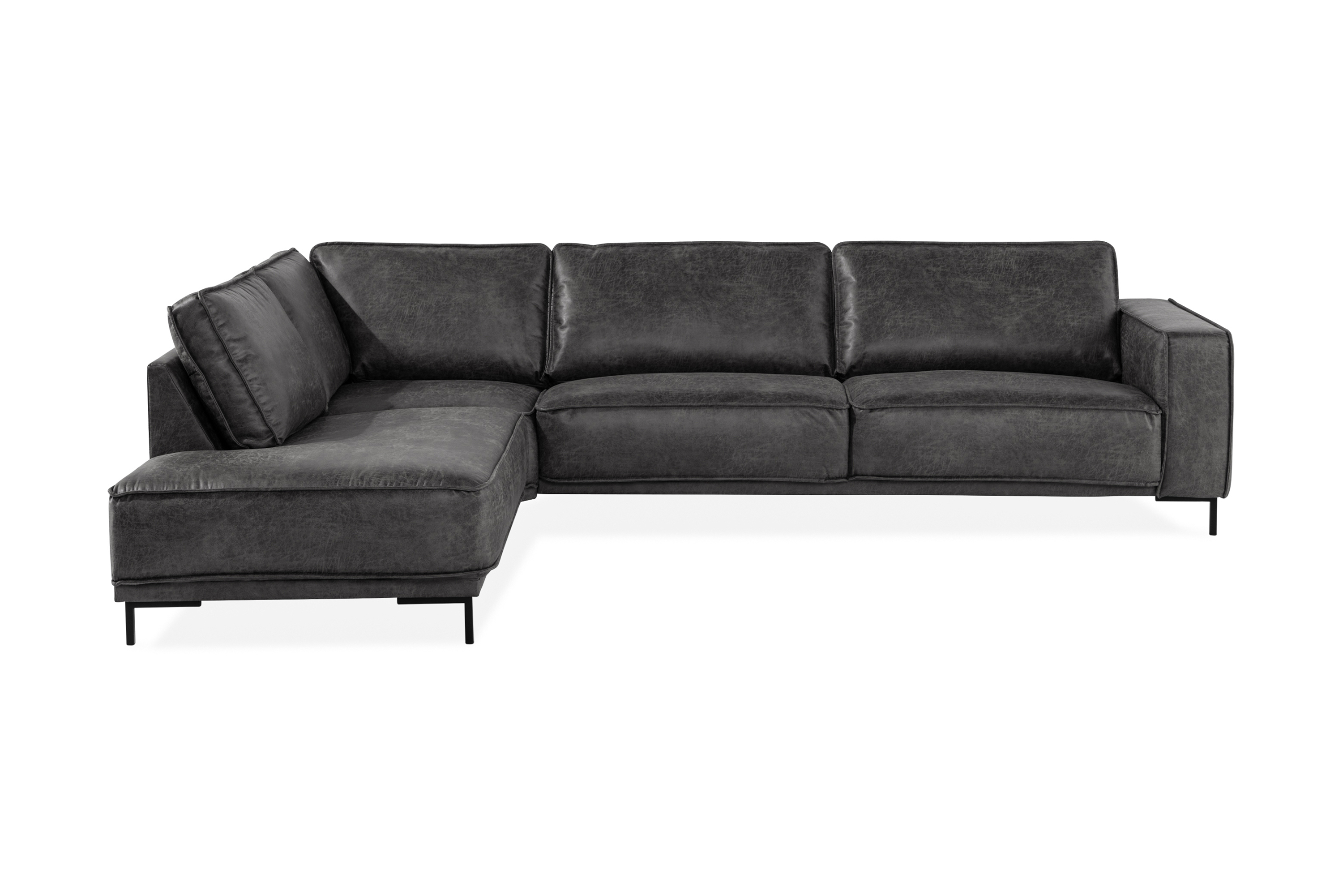 emrik 2,5-sits soffa med schäslong vänster bonded leather -