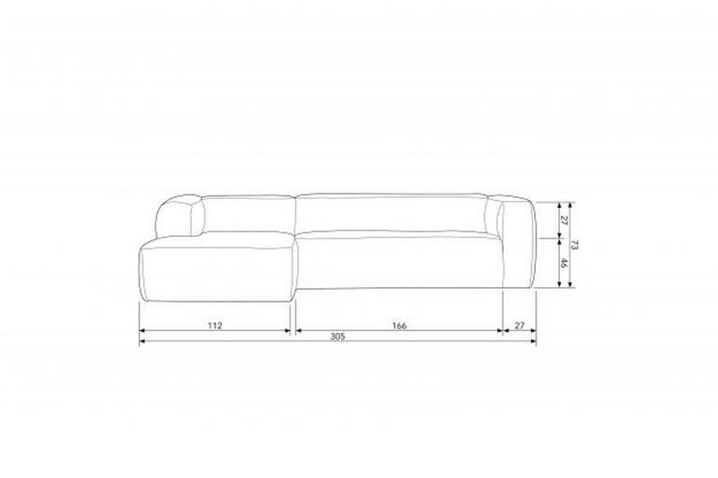 Harlow Divansoffa Vänster Äkta Läder - Cognac - Möbler - Vardagsrum - Soffor - Skinnsoffor