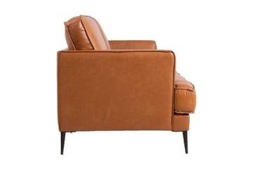 Leo Rektangulär Skinnsoffa med Smala Ben 194 cm - Cognac - Möbler - Vardagsrum - Soffor - Skinnsoffor
