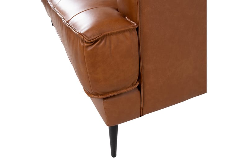 Leo Rektangulär Skinnsoffa med Smala Ben 194 cm - Cognac - Möbler - Vardagsrum - Soffor - Skinnsoffor