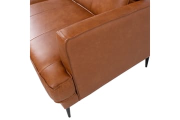 Leo Rektangulär Skinnsoffa med Smala Ben 194 cm - Cognac - Möbler - Vardagsrum - Soffor - Skinnsoffor