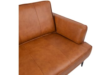 Leo Rektangulär Skinnsoffa med Smala Ben 194 cm - Cognac - Möbler - Vardagsrum - Soffor - Skinnsoffor